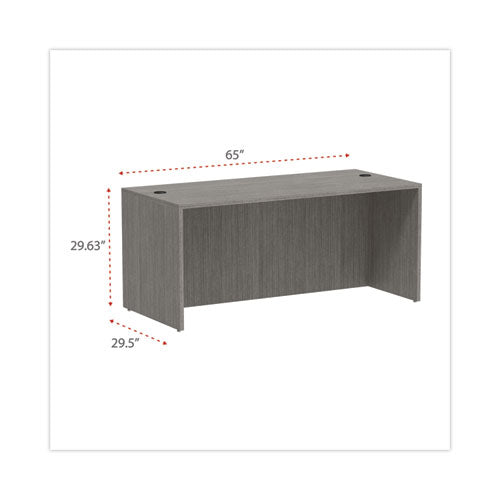 Alera Valencia Series Straight Front Desk Shell, 65" x 29.5" x 29.63", gris