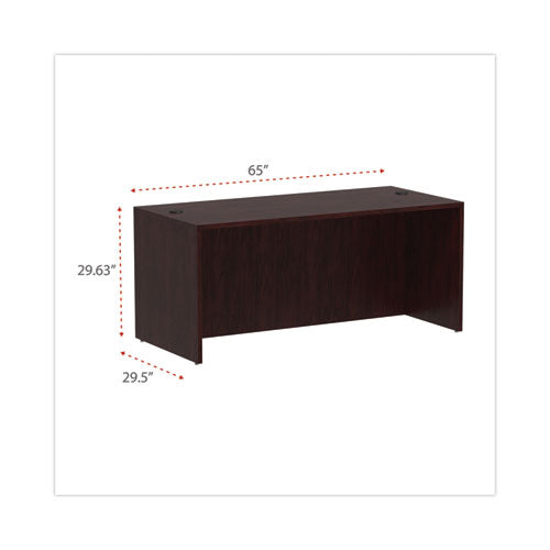 Alera Valencia Series Straight Front Desk Shell, 65" x 29.5" x 29.63", caoba