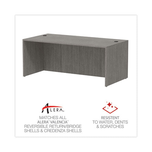 Alera Valencia Series Straight Front Desk Shell, 71" x 35.5" x 29.63", gris