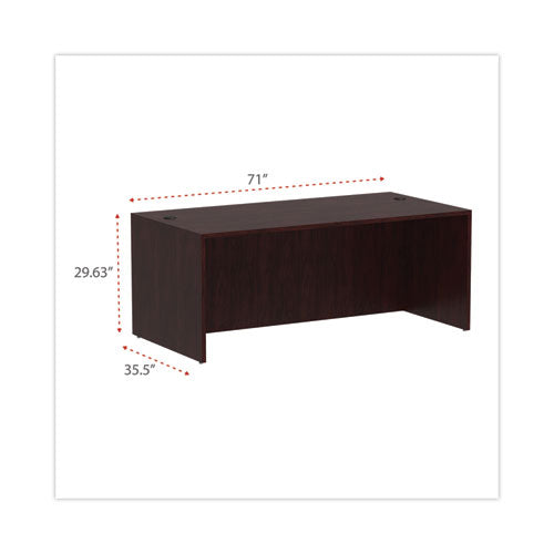 Alera Valencia Series Straight Front Desk Shell, 71" X 35.5" X 29.63", caoba