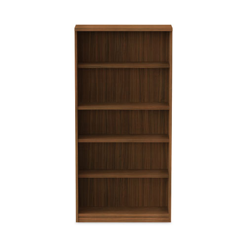 Librería serie Alera Valencia, cinco estantes, 31.75 ancho x 14 profundidad x 64.75 alto, nogal moderno