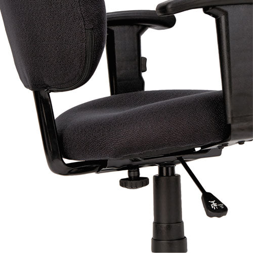 Silla de trabajo giratoria de la serie Alera Essentia con brazos ajustables, soporta hasta 275 lb, altura del asiento de 17.71" a 22.44", color negro