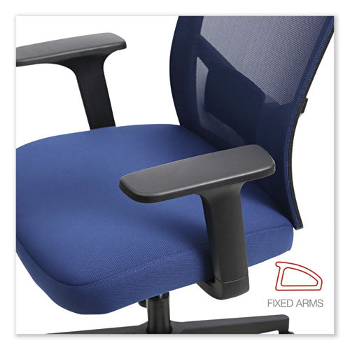 Silla operativa de tela con respaldo de malla, soporta hasta 275 lb, altura del asiento de 17.32" a 21.1", asiento azul marino, respaldo azul marino