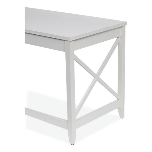 Escritorio Farmhouse en forma de L, 58.27" x 58.27" x 29.53", blanco