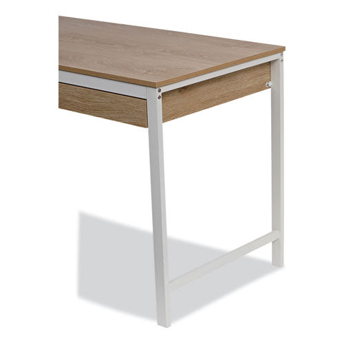 Escritorio moderno, 47.24" X 23.62" X 29.92", Beigewood/blanco