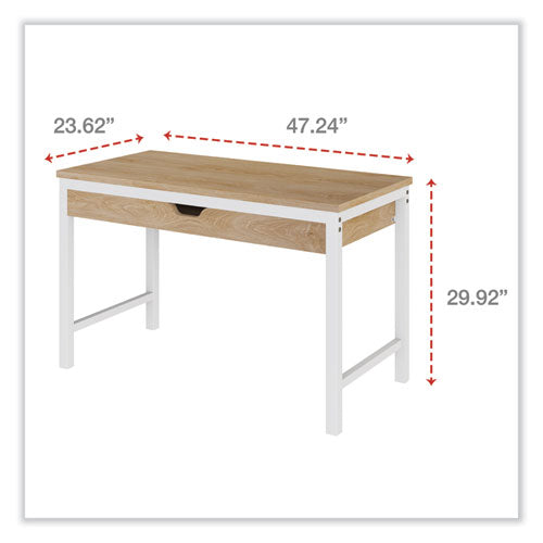 Escritorio moderno, 47.24" X 23.62" X 29.92", Beigewood/blanco