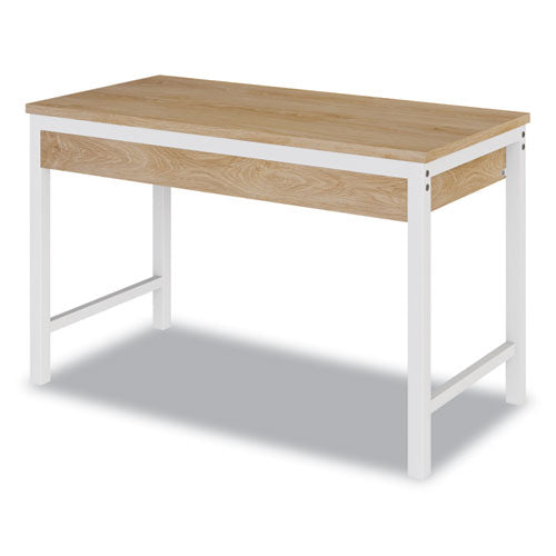 Modern Writing Desk, 47.24" X 23.62" X 29.92", Beigewood/white