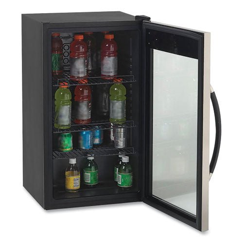 3 Cu. Pie. Refrigerador/enfriador de bebidas, 18,75 x 19,5 x 33,75, puerta de vidrio con marco de acero inoxidable/negro