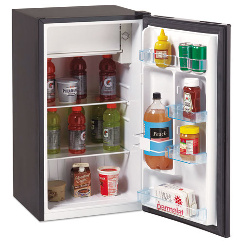 Refrigerador de 3.3 pies cúbicos con compartimiento enfriador, negro