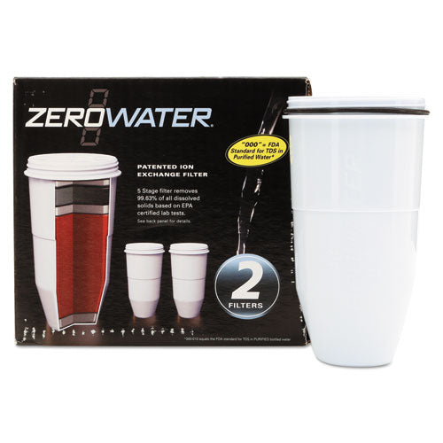 Filtro de botella filtrante de repuesto Zerowater, 4 de diámetro x 7 de alto, 2/paquete