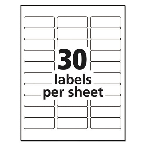 Matte Clear Easy Peel Mailing Labels W/ Sure Feed Technology, Inkjet Printers, 1 X 2.63, Clear, 30/sheet, 10 Sheets/pack