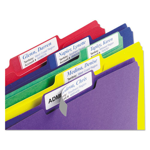 Extra-large Trueblock File Folder Labels With Sure Feed Technology, 0.94 X 3.44, White, 18/sheet, 25 Sheets/pack