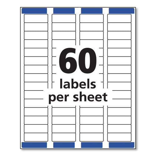 Easy Peel White Address Labels W/ Sure Feed Technology, Laser Printers, 0.66 X 1.75, White, 60/sheet, 25 Sheets/pack