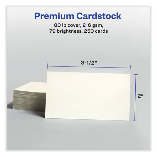 Printable Microperforated Business Cards W/sure Feed Technology, Laser, 2 X 3.5, Ivory, 250 Cards, 10/sheet, 25 Sheets/pack