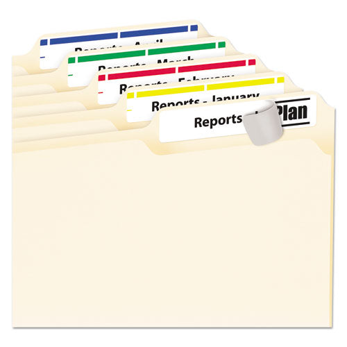 Permanent Trueblock File Folder Labels With Sure Feed Technology, 0.66 X 3.44, Blue/white, 30/sheet, 50 Sheets/box