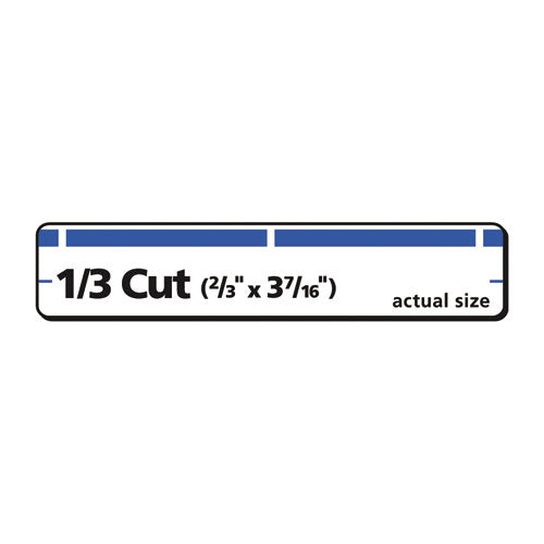 Permanent Trueblock File Folder Labels With Sure Feed Technology, 0.66 X 3.44, Blue/white, 30/sheet, 50 Sheets/box