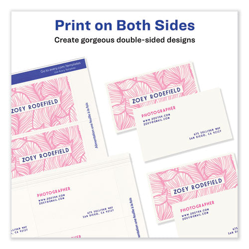 Print-to-the-edge Microperf Business Cards W/sure Feed Technology, Color Laser, 2x3.5, White, 160 Cards, 8/sheet,20 Sheets/pk