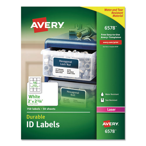 Durable Permanent Id Labels With Trueblock Technology, Laser Printers, 3.5 X 5, White, 4/sheet, 50 Sheets/pack