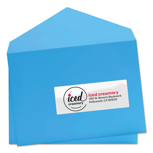 Glossy White Easy Peel Mailing Labels W/ Sure Feed Technology, Laser Printers, 1 X 2.63, White, 30/sheet, 25 Sheets/pack