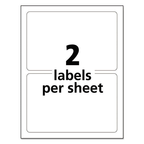 Durable Permanent Id Labels With Trueblock Technology, Laser Printers, 5 X 8.13, White, 2/sheet, 50 Sheets/pack