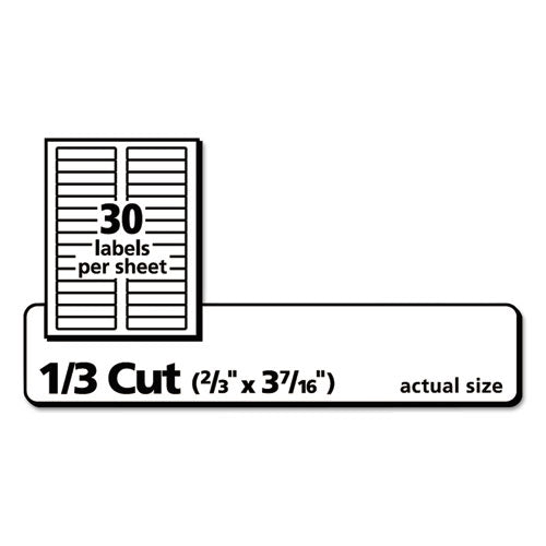 Permanent Trueblock File Folder Labels With Sure Feed Technology, 0.66 X 3.44, White, 30/sheet, 60 Sheets/box