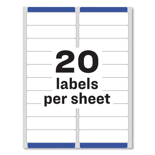 Easy Peel White Address Labels W/ Sure Feed Technology, Inkjet Printers, 1 X 4, White, 20/sheet, 25 Sheets/pack