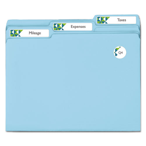 Permanent Trueblock File Folder Labels With Sure Feed Technology, 0.66 X 3.44, White, 30/sheet, 25 Sheets/pack