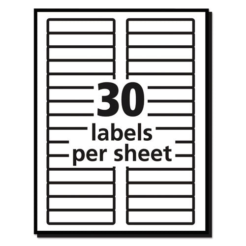 Permanent Trueblock File Folder Labels With Sure Feed Technology, 0.66 X 3.44, White, 30/sheet, 25 Sheets/pack