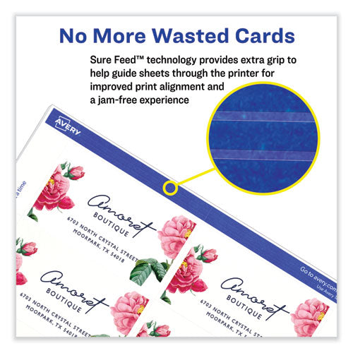 Printable Microperforated Business Cards W/sure Feed Technology, Inkjet, 2 X 3.5, Ivory, 250 Cards, 10/sheet, 25 Sheets/pack