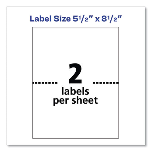 Shipping Labels W/ Trueblock Technology, Inkjet/laser Printers, 5.5 X 8.5, White, 2/sheet, 500 Sheets/box