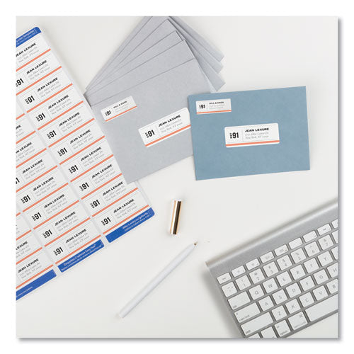 Easy Peel White Address Labels W/ Sure Feed Technology, Laser Printers, 1 X 2.63, White, 30/sheet, 500 Sheets/box