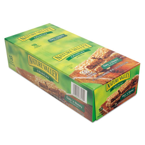 Barras de granola, cereal de avena y miel, barra de 1.5 oz, 18/caja