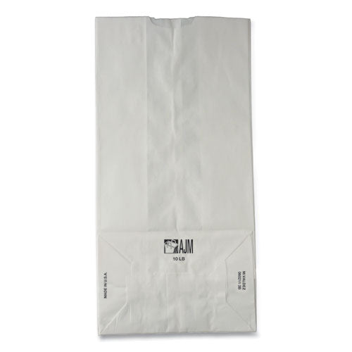 Bolsas de papel para comestibles, capacidad de 35 lb, n.º 10, 6.31" x 4.19" x 13.38", blanco, 500 bolsas