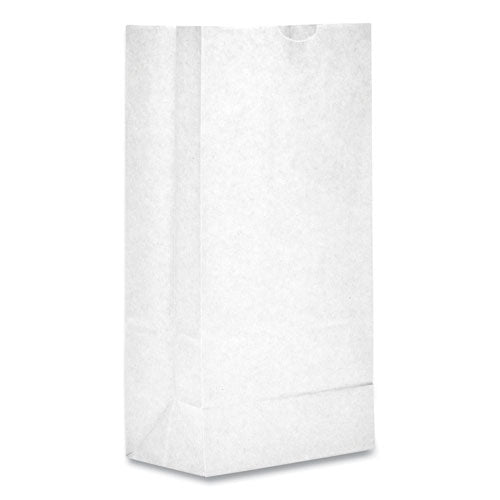 Bolsas de papel para comestibles, capacidad de 35 lb, n.º 6, 6" x 3.63" x 11.06", blanco, 500 bolsas