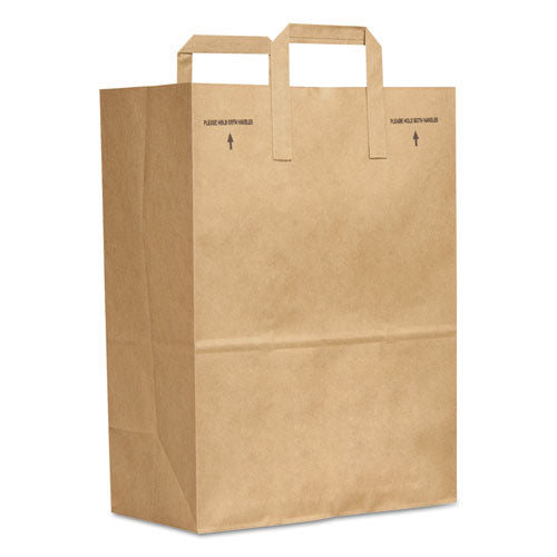 Bolsas de papel para comestibles, asa adjunta, capacidad de 30 lb, 1/6 bbl, 12 x 7 x 17, kraft, 300 bolsas