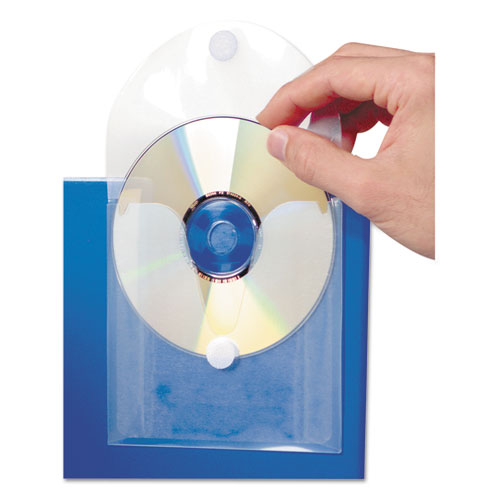 Bolsillo para CD, capacidad para 1 disco, transparente/blanco, 5/paquete