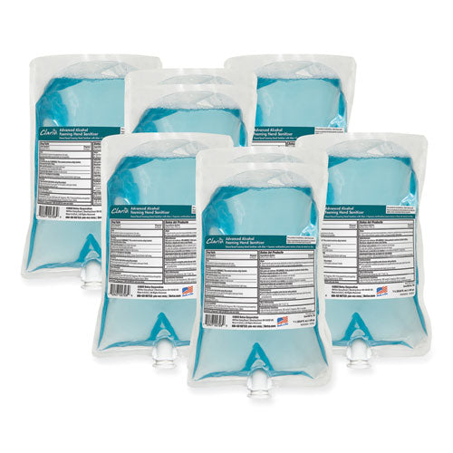 Clario Advanced Alcohol Foaming Sanitizer, 1,000 Ml Bag, Citrus, 6/carton