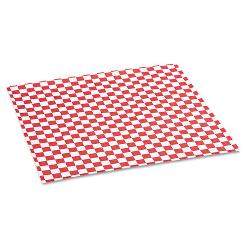 Envolturas y revestimientos de papel resistentes a la grasa, 12 x 12, cuadros rojos, 1000/caja, 5 cajas/cartón