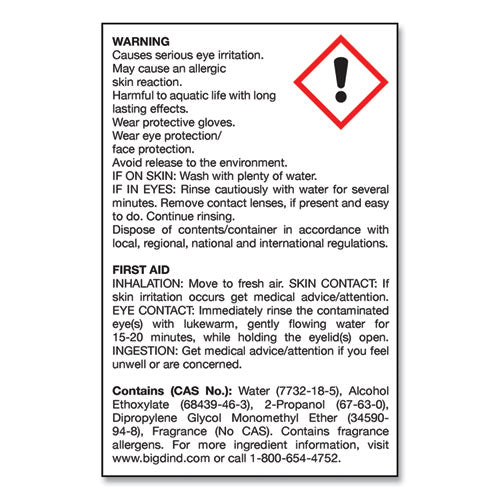 Desodorante soluble en agua, aroma a limón, botella de 1 galón, 4/cartón