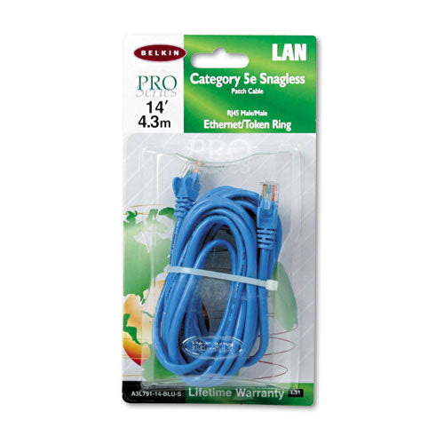 Cable de conexión sin enganches Cat5e, 15 pies, azul