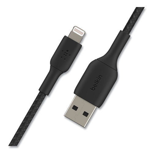 Boost Charge trenzado Apple Lightning a USB-a ChargeSync Cable, 6.6 pies, negro