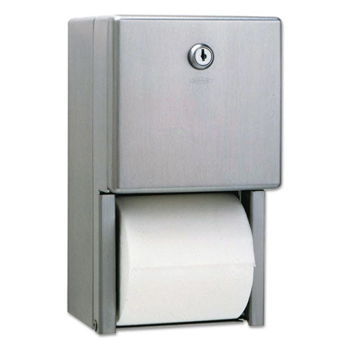 Dispensador de papel higiénico de 2 rollos de acero inoxidable, 6,06 x 5,94 x 11, acero inoxidable