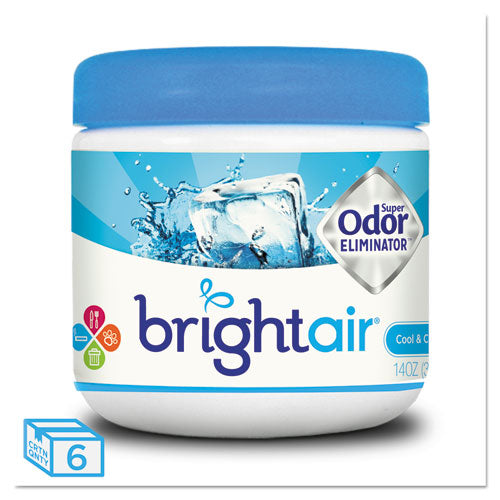 Super Odor Eliminator, Cool And Clean, Blue, 14 Oz Jar, 6/carton