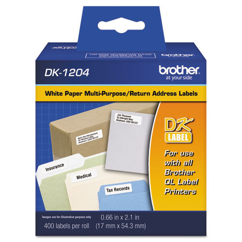 Etiquetas troqueladas para carpetas de archivos, 0,66 x 3,4, blancas, 300 etiquetas/rollo, 3 rollos/paquete