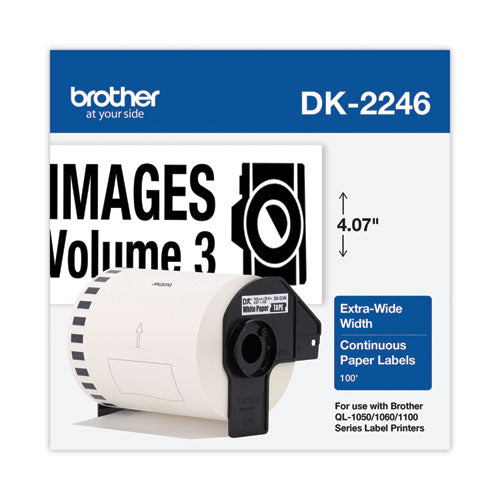 Dk2246 Label Tape, 4.07" X 100 Ft, Black On White