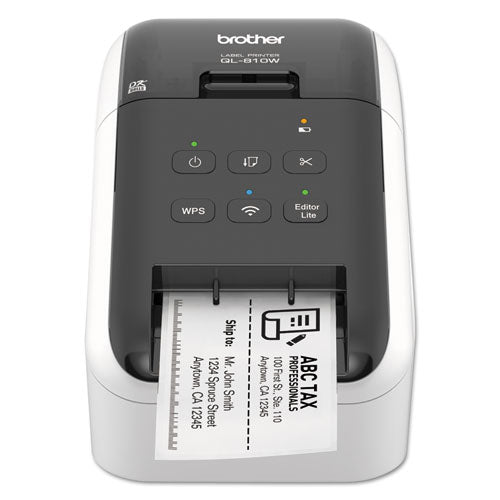 Impresora de etiquetas ultrarrápida Ql-810w con red inalámbrica, velocidad de impresión de 110 etiquetas/min, 5 x 9,38 x 6