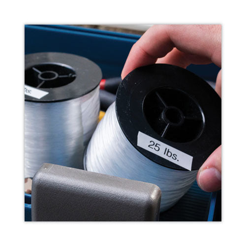Cartuchos de cinta Tc para etiquetadoras P-touch, 0,5" x 25,2 pies, negro sobre blanco, 2/paquete