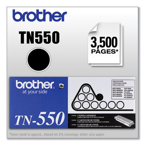 Tóner Tn550, rendimiento de 3500 páginas, negro