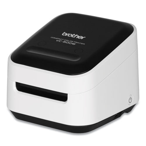 Vc-500w Impresora compacta y versátil de etiquetas y fotografías en color con conexión en red inalámbrica, velocidad de impresión de 7,5 mm/s, 4,4 x 4,6 x 3,8