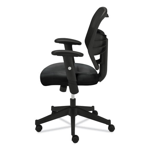 Vl531 Silla de trabajo de malla con respaldo alto y brazos ajustables, soporta hasta 250 lb, altura del asiento de 18" a 22", color negro